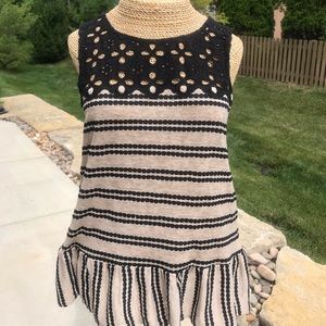 Free people eyelet/ cutout tank top